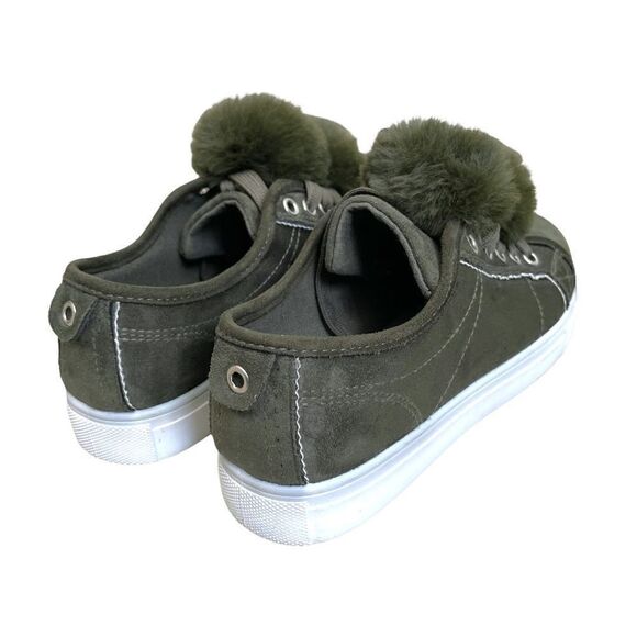Betani Pompom Hunter Green Sneakers - Picture 5 of 8